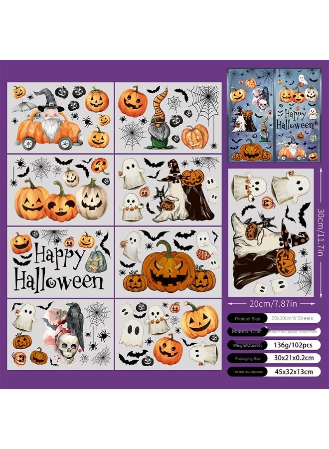 نيبمينينت ملصقات نوافذ اليقطين المصممة يدويًا بأشكال الأقزام الكرتونية لعيد الهالوين