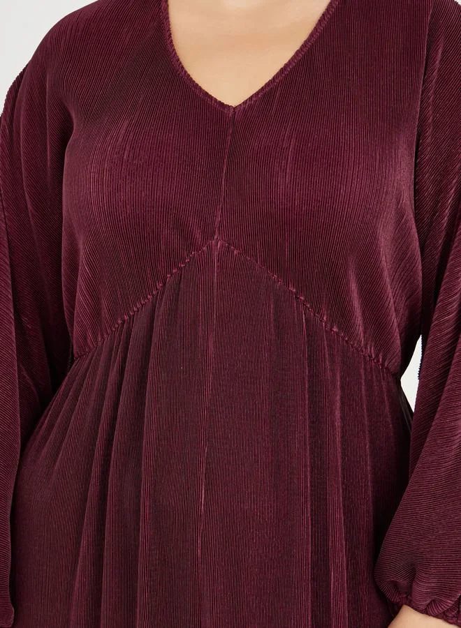 ستايلي Burgundy Crushed Velvet Dress