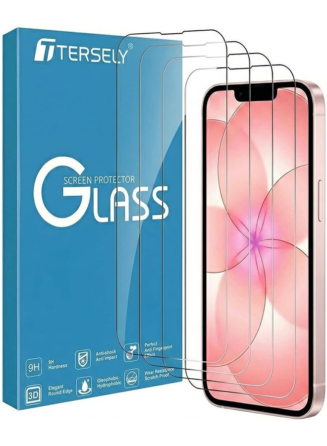 [4 Pack] Screen Protector for Apple iPhone 17e/ iPhone 16e/ iPhone 14/13/13 Pro (6.1 inch), 9H Hardness Case Friendly Tempered Glass Film, Anti-Scratch HD Clear