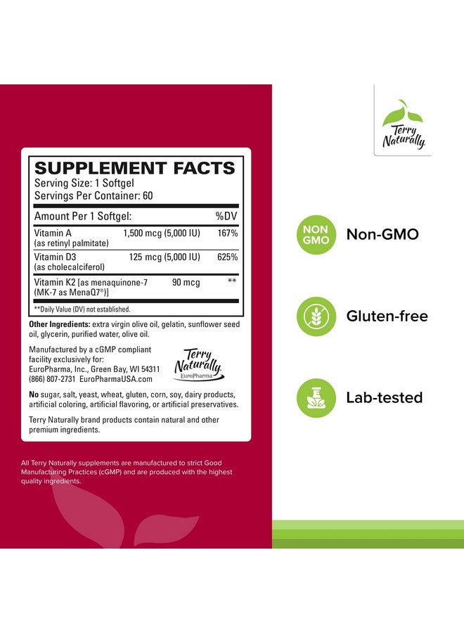 Terry Naturally Artery Strong - Cardio Health & Vascular Elasticity and Strength Support - Cardiovascular Supplement with Vitamins A & D3 - Aids Blood Vessel Elasticity - 60 Softgels (Pack of 2) - Image 2