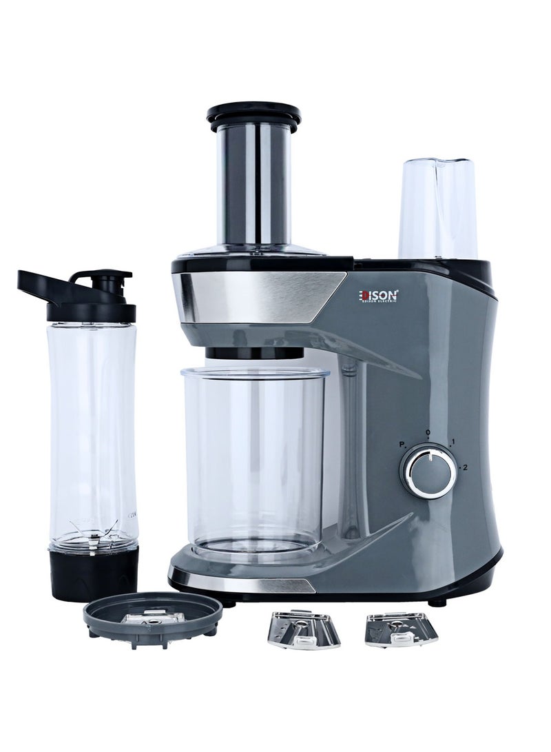 EDISON Food Processor + Blender 3×1 Dark Grey 0.6L 300W Two Speeds  - Image 1