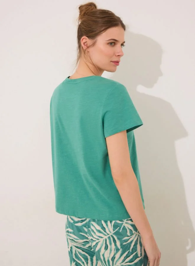 women'secret Green short sleeve T-shirt