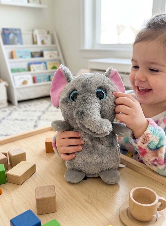 Fluffmals لعبة حيوانات محشوة فلوفمالز - الفيل الأفريقي 23 سم 15 سم | لعبة محشوة صغيرة لطيفة للأطفال | ناعمة للغاية وقابلة للعناق | لعبة ناعمة مناسبة للسفر للأطفال والرضع - Image 2