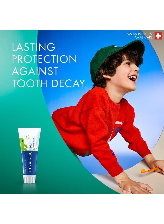 CURAPROX Kids Mint Flavour Toothpaste Fresh Mint Flavor For Children 6+ Enriched With Fluoride Gentle On Teeth Isls Free & Microplastic Free Formula 60 ML - Image 2