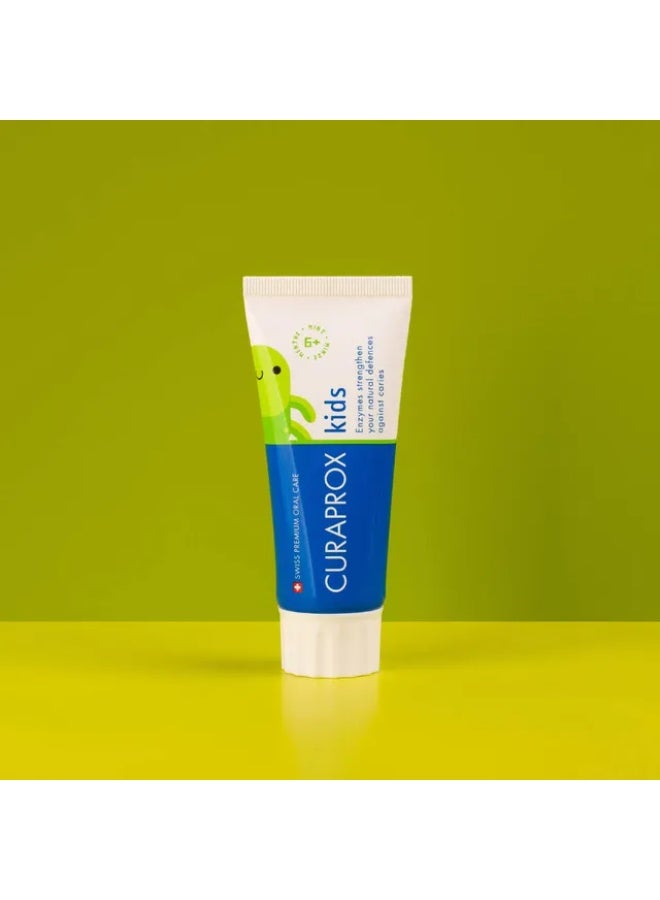CURAPROX Kids Mint Flavour Toothpaste Fresh Mint Flavor For Children 6+ Enriched With Fluoride Gentle On Teeth Isls Free & Microplastic Free Formula 60 ML - Image 5