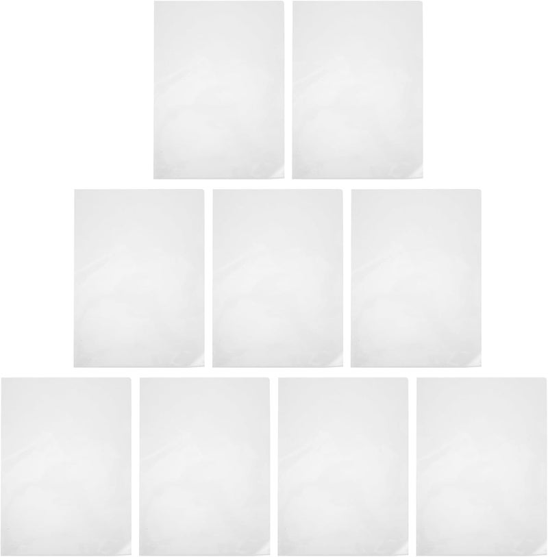 SUPVOX 10pcs A4 Plastic File Folder L-Shaped Document Holder with Plastic Sleeves No Holes for School Office Filing and Document Protection - Image 1