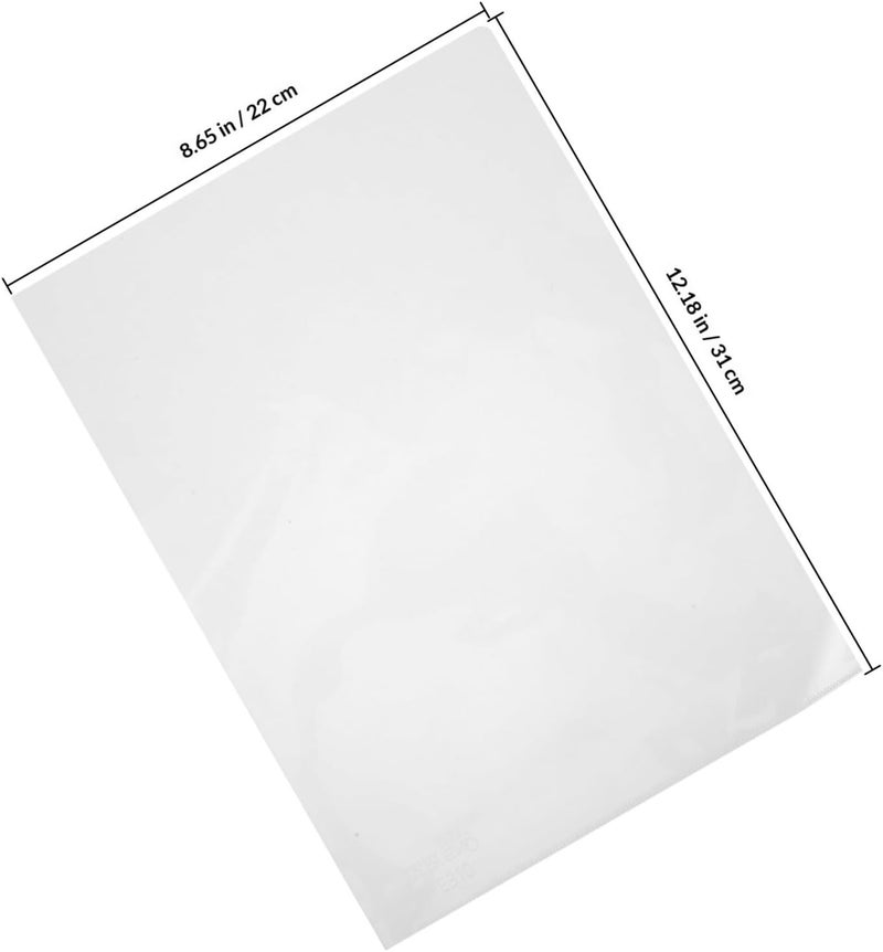 SUPVOX 10pcs A4 Plastic File Folder L-Shaped Document Holder with Plastic Sleeves No Holes for School Office Filing and Document Protection - Image 2