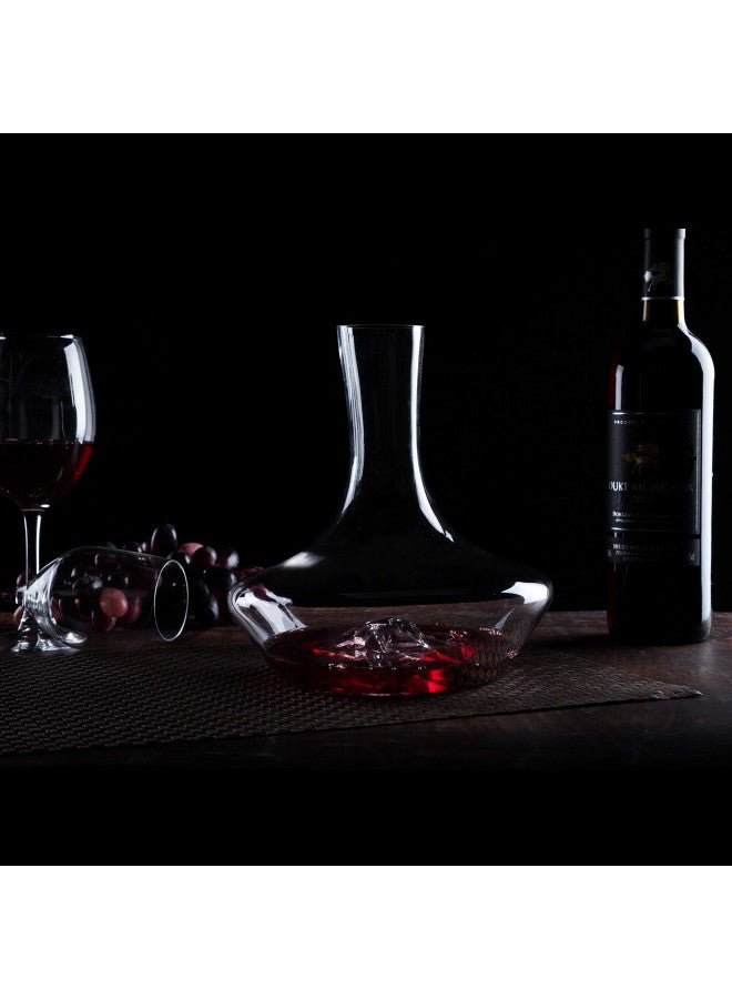 YouYah Iceberg Wine Decanter Set with Aerator Filter,Drying Stand and Cleaning Beads,Red Wine Carafe,Wine Aerator,Wine Gift,100% Hand Blown Lead-free Crystal Glass (1400ML)