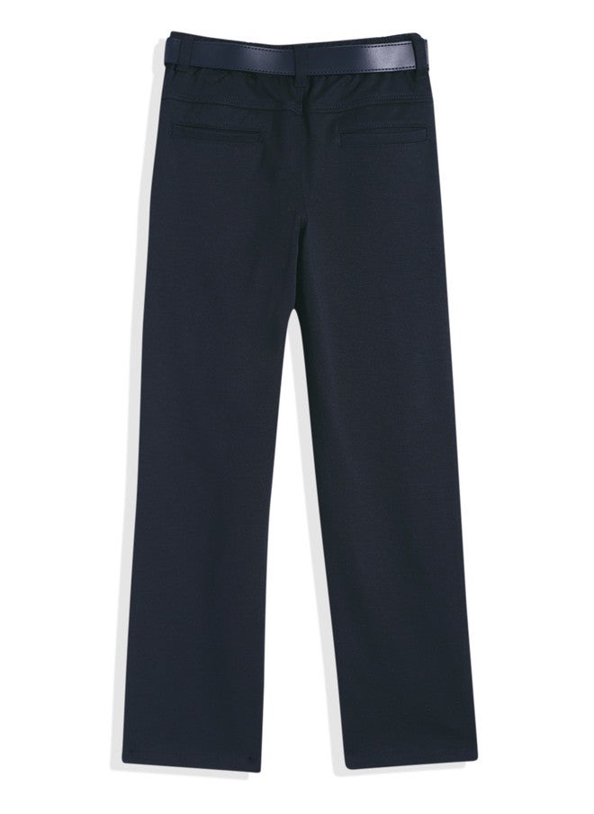 CAVIO Boys Navy Blue Comfort Trousers with Belt - Image 2