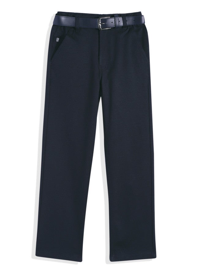 CAVIO Boys Navy Blue Comfort Trousers with Belt - Image 1