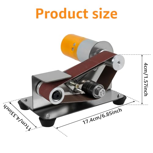 Tzdxfgl Mini Belt Sander, 15° Electric Knife Sharpener Bench Grinder Sanding Machine, 7 Adjustable Speed Electric Belt Grinder, Low Noise Cutter Sharpener Sander, Polishing Grinding Machine for Metal Jewelry - Image 2