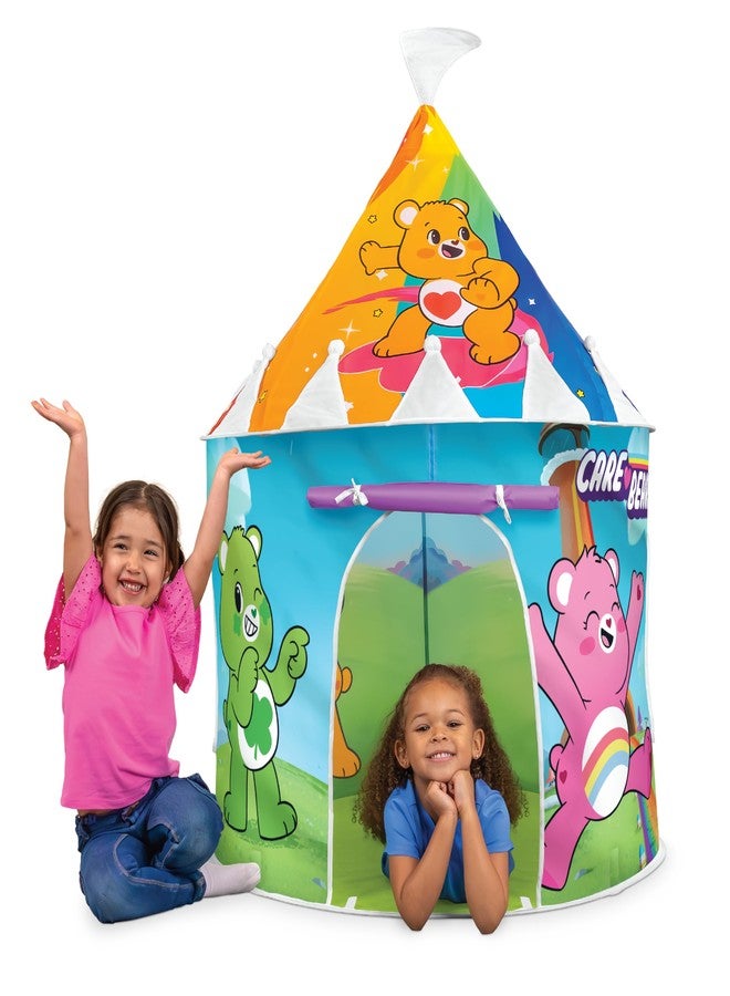 Care Bears Castle Tower Pop-Up Tent for Kids, Indoor & Outdoor Playhouse with Colorful Graphics & Roll-Up Door, Easy Setup & Foldable Design, Imaginative Play for Toddlers & Children, 2+ - Image 1