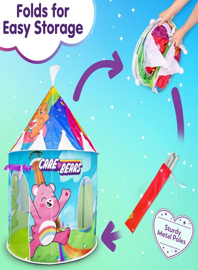 Care Bears Castle Tower Pop-Up Tent for Kids, Indoor & Outdoor Playhouse with Colorful Graphics & Roll-Up Door, Easy Setup & Foldable Design, Imaginative Play for Toddlers & Children, 2+ - Image 4