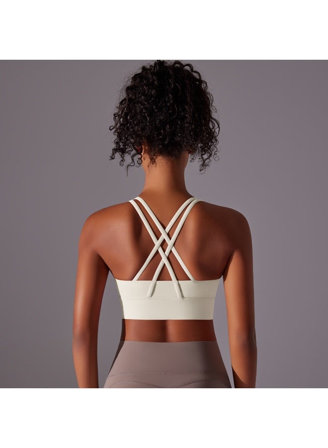Top Women Bra Cropped Bralette Gym Yoga Sports Bra Cross  Back Female Bra Breathable Top Women's Underwear - Image 1