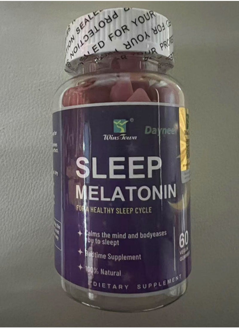 Daynee - Melatonin Fast Dissolve 60 VEGAN  GUMMIES Nighttime Sleep Aid Natural Berry Flavor Vegan Non-GMO Gluten-Free - Image 1