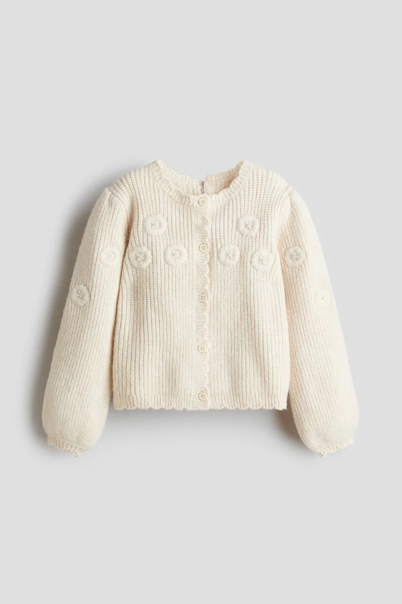H&M Embroidery-detail knitted cardigan