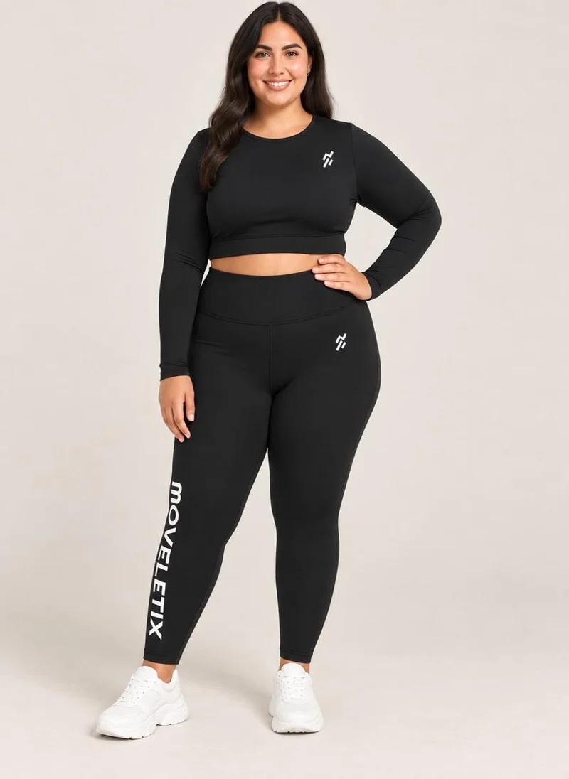 Moveletix  Plus Size Women's High Waisted Leggings Pocket Card Airpod slot for Women | Best Price UAE