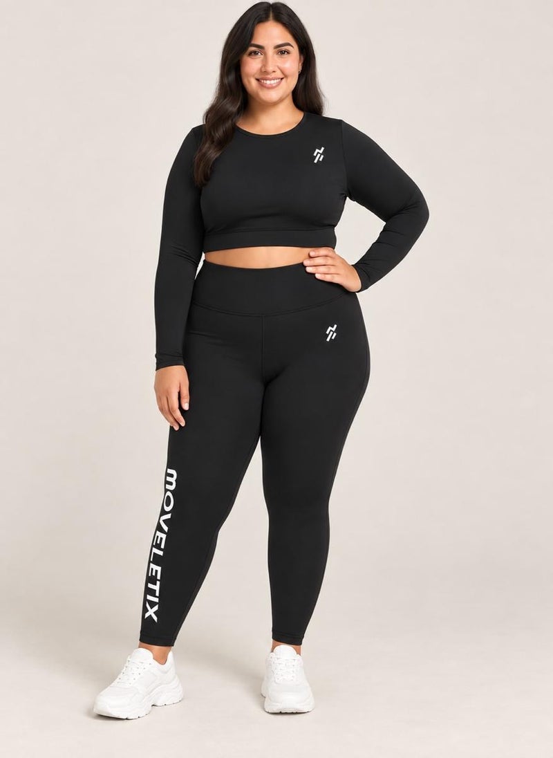 Moveletix Plus Size Women's High Waisted Leggings Pocket Card Airpod slot - Image 5