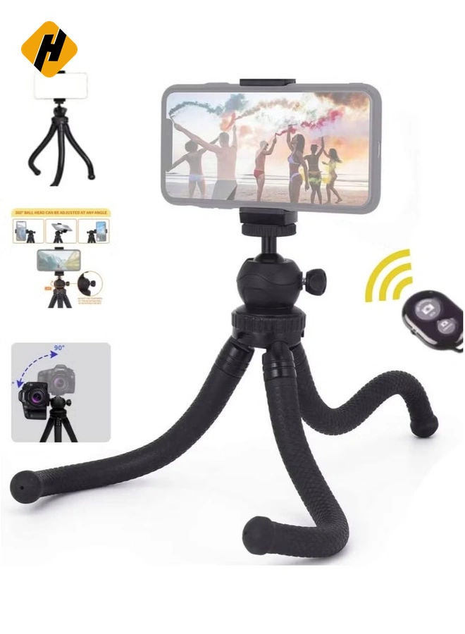 HuHa Premium Flexible Phone Tripod with Wireless Remote, Mini Tripod Stand for Camera GoPro/Mobile  - Image 1