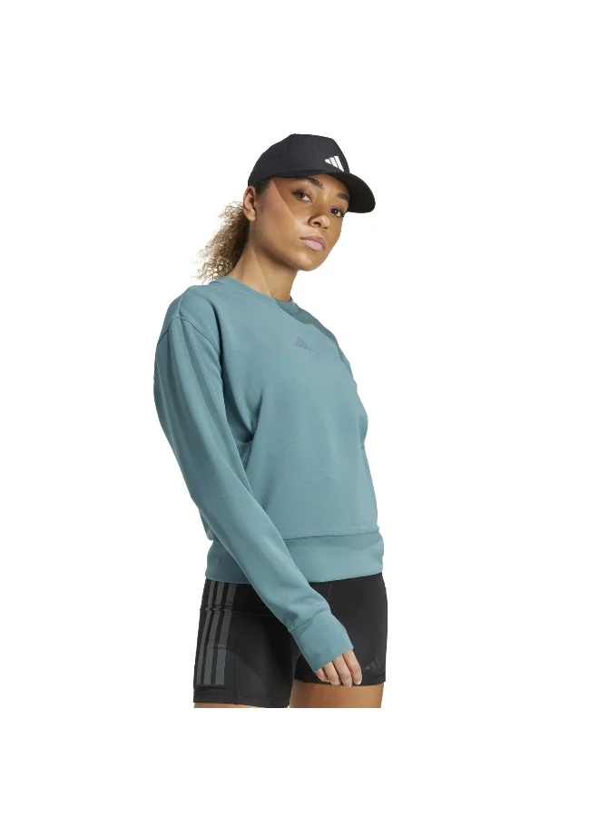 Adidas Adidas D4T Knit Crew Green Sweatshirt (Long Sleeve) Sweatshirts For Women