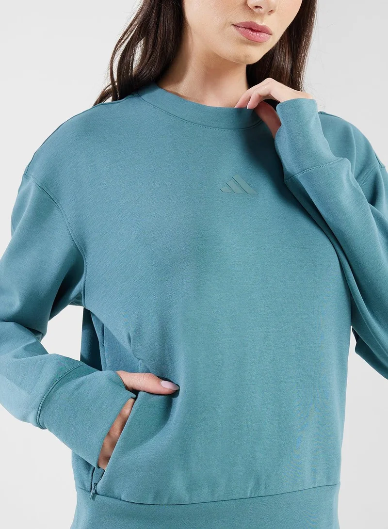 Adidas PRETEA D4T Workout Warm Up Crew Neck for Women | Best Price UAE