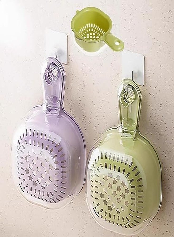 CRADIAX Dual-Layer Draining Basket with Handle, Fruit Strainer Dual-Layer Veggie Colander Draining Basket with Handle Watermelon Bowl with Strainer for Mini Berry Tomato Grape Washer (Pack of 2) - Image 1