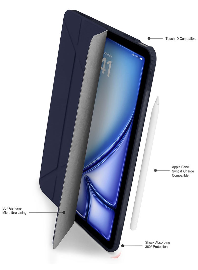 Pipetto Origami No1 for Apple iPad AIR 13 inch Case (2024) M2 Smart Cover with 5 in 1 Stand - Dark Blue - Image 3