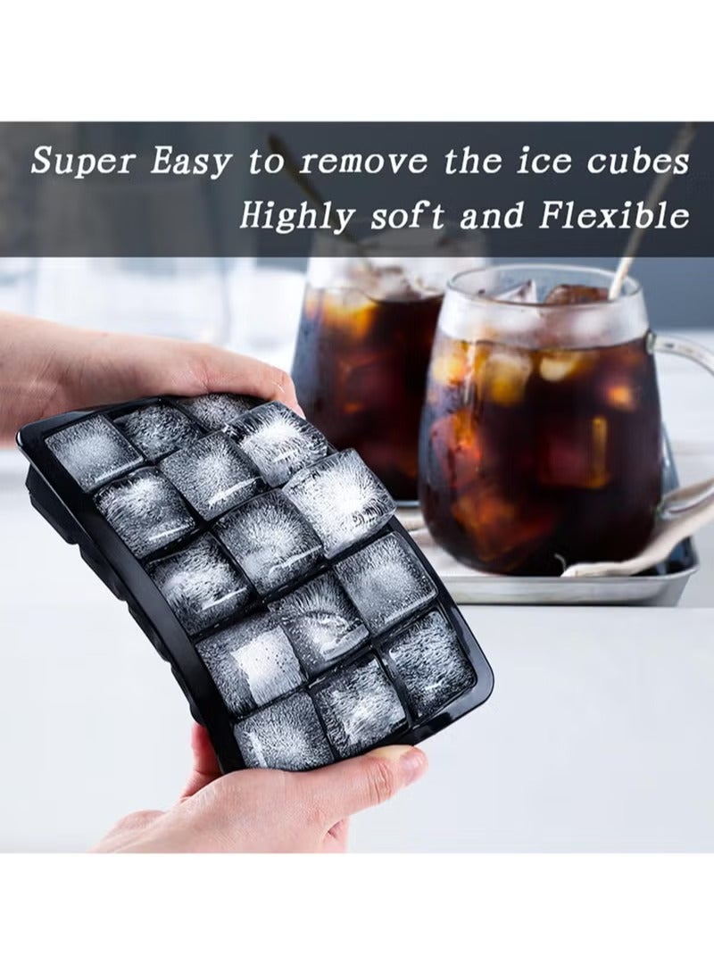 Red Leaf 2 Pack Silicone Square Ice Cube Trays with Spill Proof Lids Stackable Space Saving LFGB Certified BPA Free Ice Cube Molds for Refrigerator Baby Food Water Beverages Home Use - Image 3