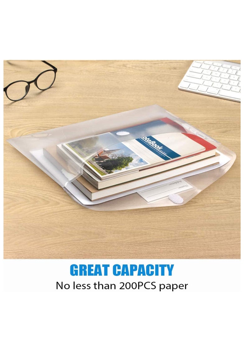 SYOSI - Plastic EnvelopesExpanding File Folders, Clear Document A4 Size Envelopes with Label Pocket for School Home Work Office Organization, Business Box 10 Pack - Image 1