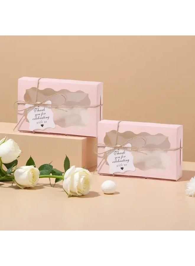 مجموعة علب ورقية بيضاء للنوافذ 30 قطعة مع حبل القنب وبطاقات التهنئة - Image 2