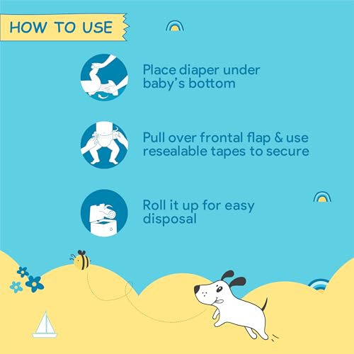Romsons Poochie Total Play Newborn Tape Style Baby Diapers - 96 Pieces | Suitable for Up To 5 KG | Antibacterial | Cottony Soft and Leakproof Upto 10 Hrs. - Image 5