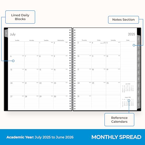 Blue Sky 2025-2026 Weekly and Monthly Academic Year Planner Calendar, July - June, 8.5" x 11", Flexible Cover, Wirebound, Laminated Tabs, Storage Pocket, Enterprise (Enterprise 2025-2026, 8.5" x 11") - Image 4