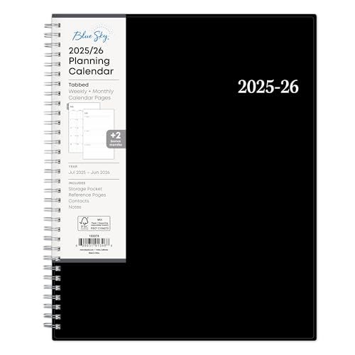 Blue Sky 2025-2026 Weekly and Monthly Academic Year Planner Calendar, July - June, 8.5" x 11", Flexible Cover, Wirebound, Laminated Tabs, Storage Pocket, Enterprise (Enterprise 2025-2026, 8.5" x 11") - Image 1