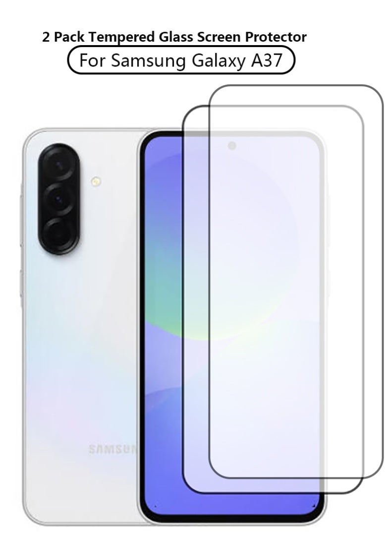 MUDISO For Samsung Galaxy A37 screen protector , 9H Hardness Anti-Scratch Tempered Glass flim, Case Friendly(2 Pack) - Image 1