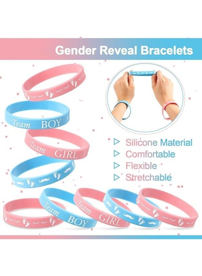 40-Piece Baby Gender Reveal Party Badges and Baby Gender Reveal Bracelets, Team Both Rubber Wristband for Baby Shower Gender Reveal Party Favor Supplies - Image 4