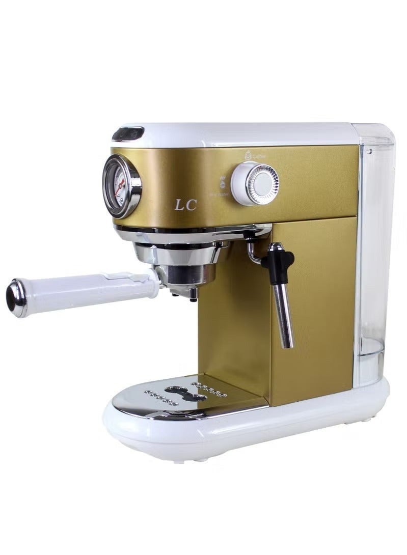 LC Espresso Coffee Machine with Steam Wand and Pressure Gauge - Image 1