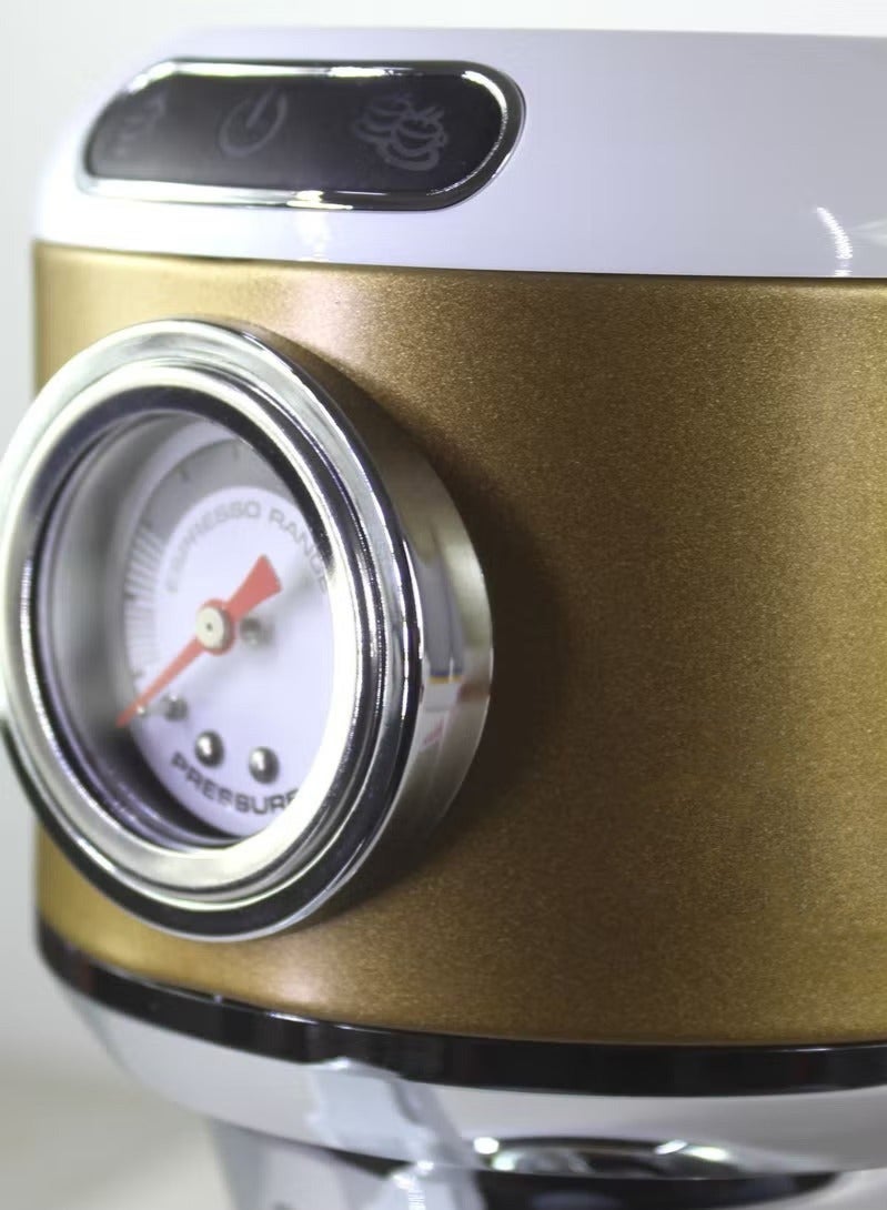 LC Espresso Coffee Machine with Steam Wand and Pressure Gauge - Image 2