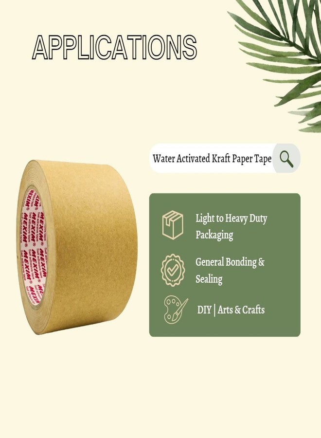 Ecosattva Eco-friendly Water Activated Paper Tape, Brown Plain, for Box Packaging, Tamper Proof Packing - 70mm x 50 meters (Pack of 1, 1) - Image 3