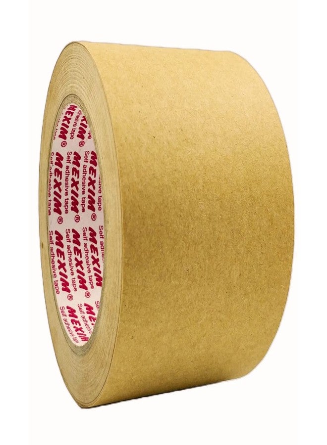 Ecosattva Eco-friendly Water Activated Paper Tape, Brown Plain, for Box Packaging, Tamper Proof Packing - 70mm x 50 meters (Pack of 1, 1) - Image 1