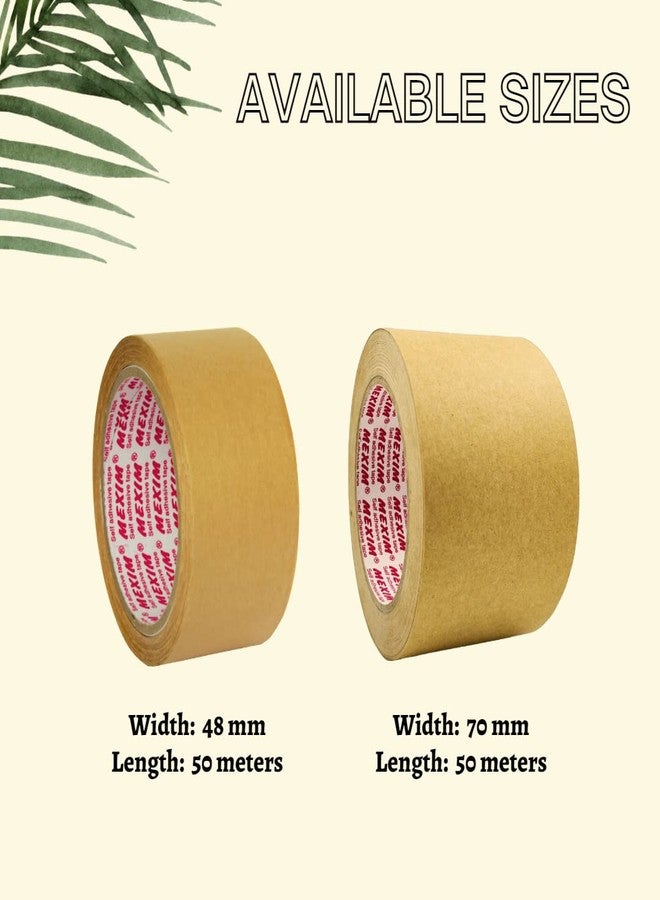 Ecosattva Eco-friendly Water Activated Paper Tape, Brown Plain, for Box Packaging, Tamper Proof Packing - 70mm x 50 meters (Pack of 1, 1) - Image 4