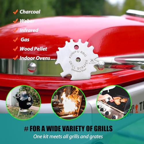 KUNIFU BBQ Grill Scraper, Stocking Stuffers, Bristle-Free for Griddle, Kitchen Gadgets Cleaner, Camping Accessories, Ideal Gifts for Christmas, for Men, Dad, Husband, Boyfriend, Fathers Day - Image 4
