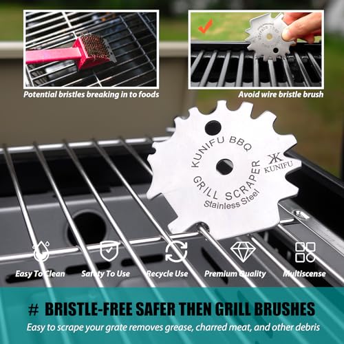 KUNIFU BBQ Grill Scraper, Stocking Stuffers, Bristle-Free for Griddle, Kitchen Gadgets Cleaner, Camping Accessories, Ideal Gifts for Christmas, for Men, Dad, Husband, Boyfriend, Fathers Day - Image 5