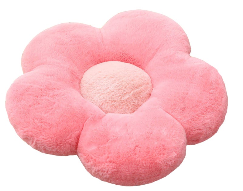 YILANLAN Cute Flower Cushion Plush Floor Pillow Casual Comfortable Pillow Office Living Room Bed Decoration Cushion Simple Room Decoration 50cm Red
