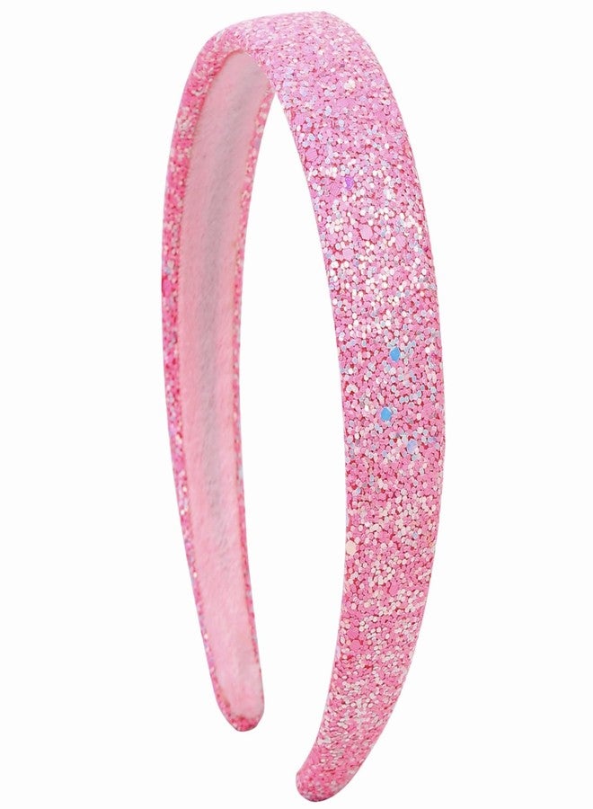 Huachi Glitter Headbands for Women Non Slip Fancy Headband, Sparkle Headbands Cute Head Band for Hair, Hair Accessories for Birthday Party Favors, Christmas Pink Sequin Headband - Image 1