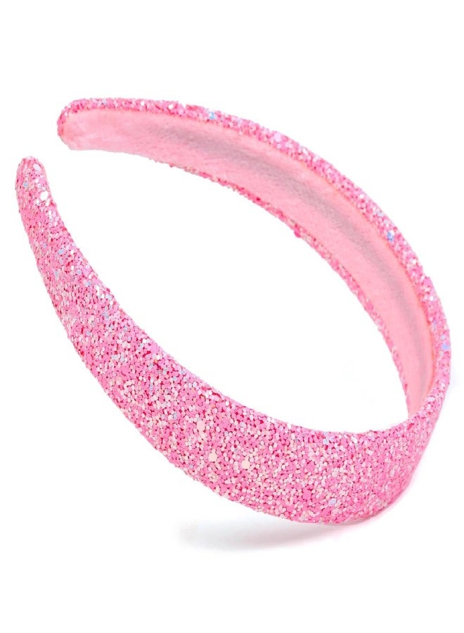 Huachi Glitter Headbands for Women Non Slip Fancy Headband, Sparkle Headbands Cute Head Band for Hair, Hair Accessories for Birthday Party Favors, Christmas Pink Sequin Headband - Image 4