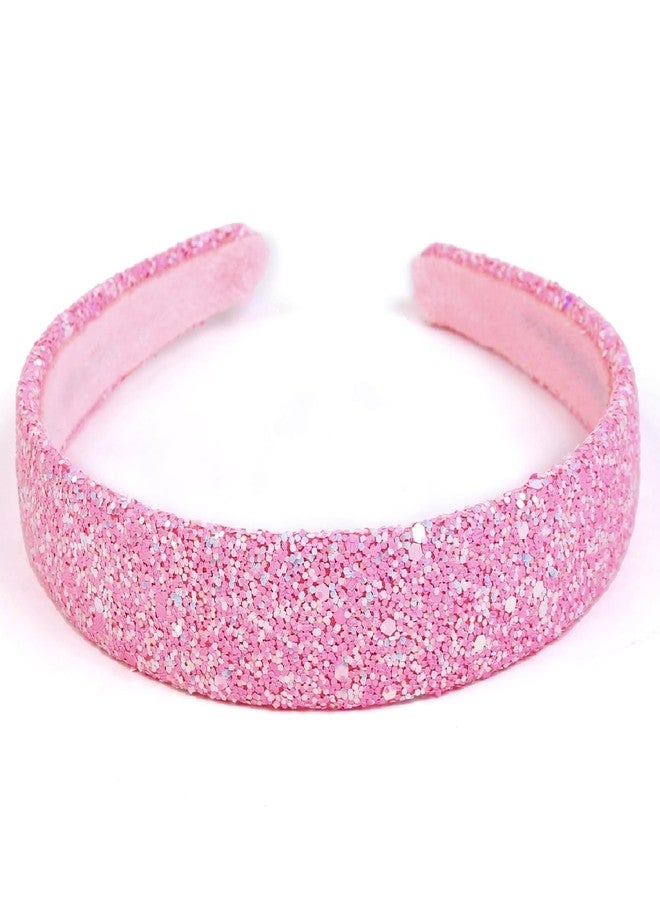 Huachi Glitter Headbands for Women Non Slip Fancy Headband, Sparkle Headbands Cute Head Band for Hair, Hair Accessories for Birthday Party Favors, Christmas Pink Sequin Headband - Image 3