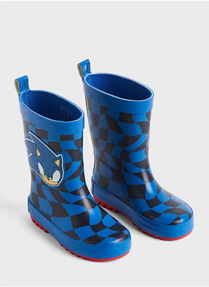 H&M Kids Sonic Print Wellington Boots