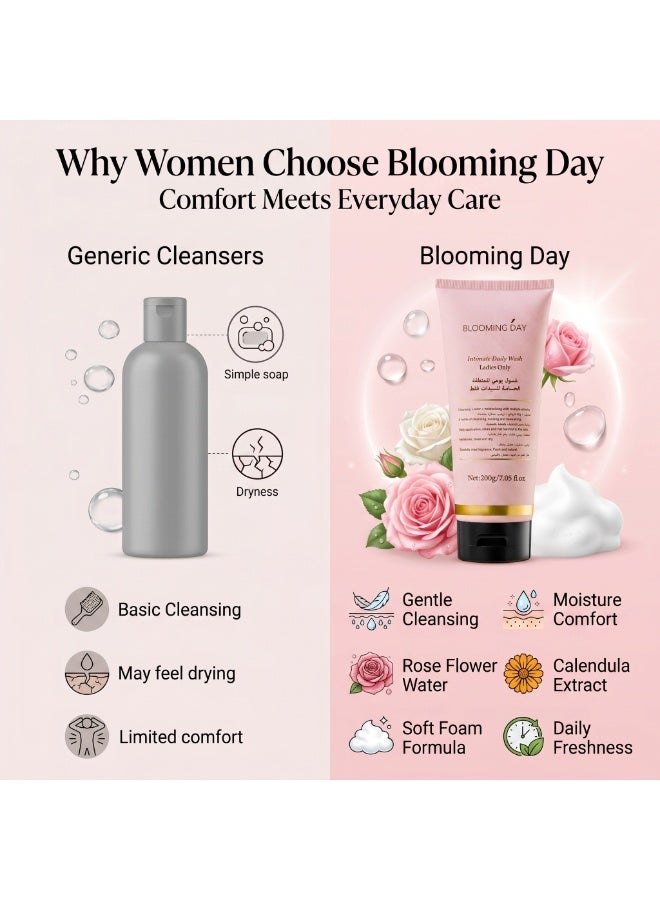 Blooming Day Rose Fresh Intimate Daily Wash for Women – Gentle External Cleanser with Glycerin & Rose Water, 200g - Image 5
