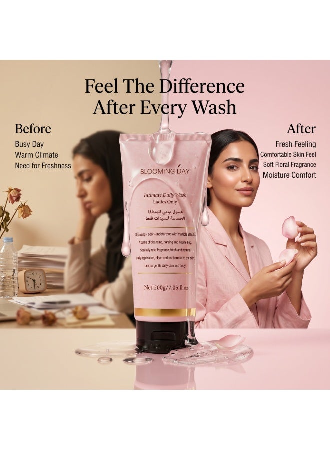 Blooming Day Rose Fresh Intimate Daily Wash for Women – Gentle External Cleanser with Glycerin & Rose Water, 200g - Image 4