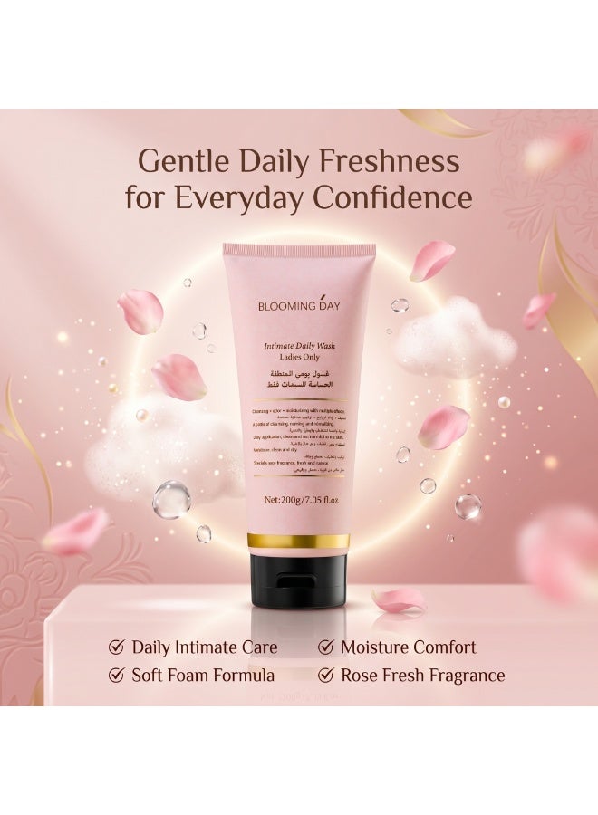 Blooming Day Rose Fresh Intimate Daily Wash for Women – Gentle External Cleanser with Glycerin & Rose Water, 200g - Image 1